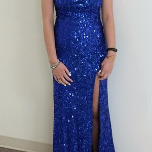 Windsor Royal Blue Sequin Prom Dress